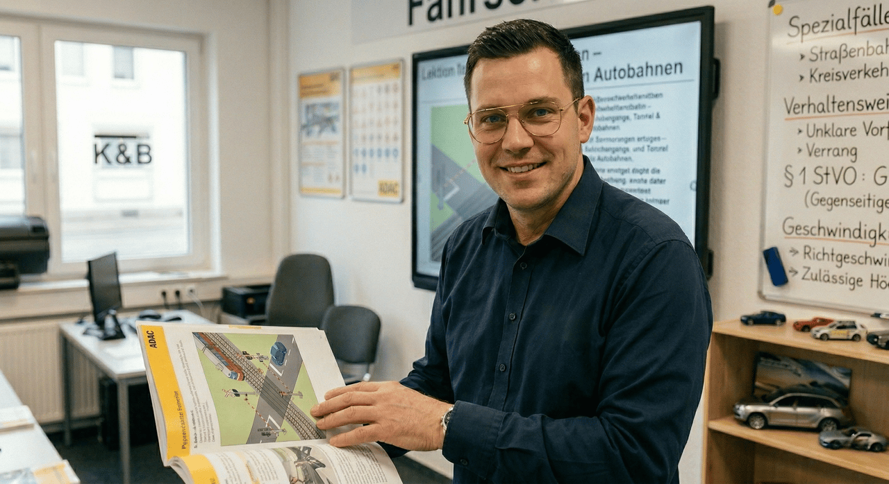 Dozent von K&B an seinem Arbeitsplatz im Schulungsraum